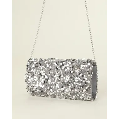 Allover Sequin Chain Strap Shoulder Bag