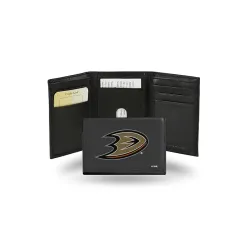 Anaheim Ducks Embroidered Leather Tri-Fold Wallet - Special Order