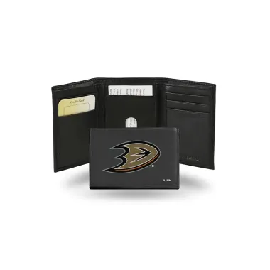 Anaheim Ducks Embroidered Leather Tri-Fold Wallet - Special Order