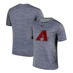 Arizona Diamondbacks Crimson Gray Black Striped Logo Performance T-Shirt