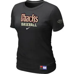 Arizona Diamondbacks Crimson Nike Women\'s Black Short Sleeve Practice T-Shirt