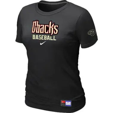 Arizona Diamondbacks Crimson Nike Women's Black Short Sleeve Practice T-Shirt