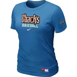 Arizona Diamondbacks Crimson Nike Women\'s L.blue Short Sleeve Practice T-Shirt