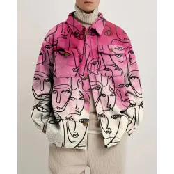 Art Abstract Print Long Sleeve Overshirt