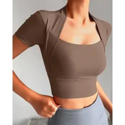 Asymmetrical Quick Dry Crop Yoga Active Top