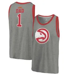 Atlanta Hawks Fanatics Branded Greatest Dad Tri-Blend Tank Top - Heathered Gray