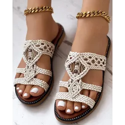 Braided Bohemian Slippers Beach Sandals