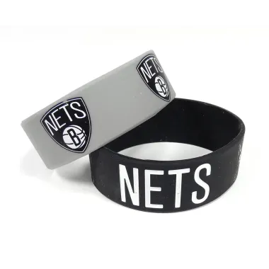 Brooklyn Nets Bracelets - 2 Pack Wide - Special Order