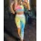 BubbleÂ Textured Tie Dye Print Sporty Top & Wide Waistband Pants Set