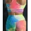 BubbleÂ Textured Tie Dye Print Sporty Top & Wide Waistband Pants Set