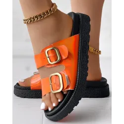 Buckled Double Strap Slippers Outdoor Sandals