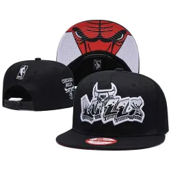 Bulls Team Logo Black Adjustable Hat GS