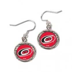 Carolina Hurricanes Earrings Round Style - Special Order