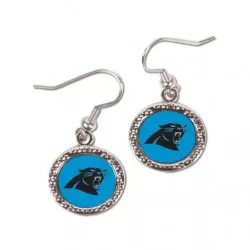 Carolina Panthers Earrings Round Style - Special Order