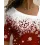 Christmas Snowflake Print Asymmetrical Neck Top