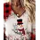 Christmas Snowman Snowflake Plaid Print Long Sleeve Top