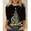 Christmas Tree Print Long Sleeve Top