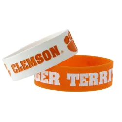 Clemson Tigers Bracelets 2 Pack Wide - Special Order