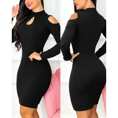 Cold Shoulder Cutout Bodycon Dress