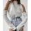 Cold Shoulder High Neck Long Sleeve Knit Sweater