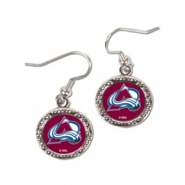 Colorado Avalanche Earrings Round Style - Special Order