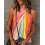 Colorblock Crisscross Halter Tank Top