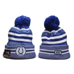 Colts Fresh Logo Blue 100th Season Cuffed Pom Knit Hat YP