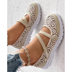 Contrast Lace Slip-on Casual Sneakers