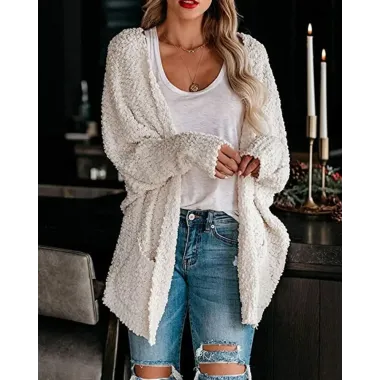 Cozy Solid Double Pocket Knit Cardigan