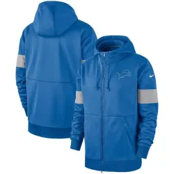 Detroit Lions Nike Sideline Performance Full Zip Hoodie Blue