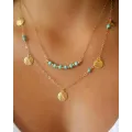 Disc Decor Bohemian Turquoise Layered Chain Necklace