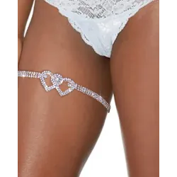 Double Heart Rhinestone Leg Ring