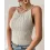 Drawstring Backless Cable Knit Tank Top