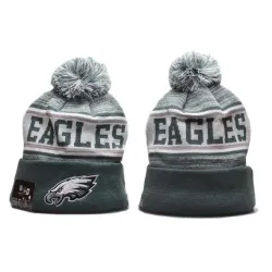 Eagles Team Logo Green Pom Knit Hat YP