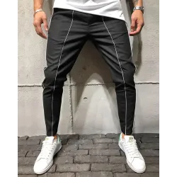 Elastic Waist Piped Joggers