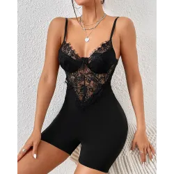 Eyelash Lace Spaghetti Strap Shapewear