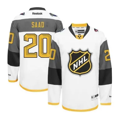 Glued Columbus Blue Jackets #20 Brandon Saad White 2016 All Star NHL Jersey