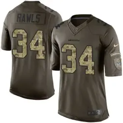 Glued Nike Seattle Seahawks #34 Thomas Rawls Men\'s Green Salute to Service NFL Limited Jersey