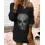 Halloween Skull Novelty Graphic Print Sweatshirt Dress