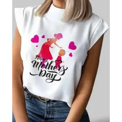 Happy Mother\'s Day Print Casual T-shirt