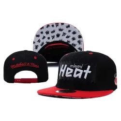 Heat Team Logo Black Mitchell & Ness Adjustable Hat LX