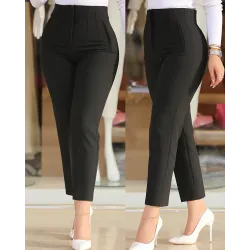 High Waist Cropped Work Pants