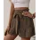 High Waist Tied Detail Ruffles Shorts