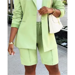 High Waist  Bermuda Blazer Shorts