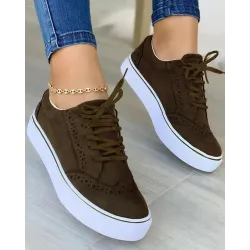 Hollow Out Lace-up Sneakers