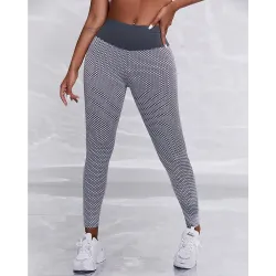 Honeycomb Butt Lift Tummy Control Yoga Pants Gym Workout Booty Scrunch Tights