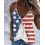 Independence Day Flag Print Colorblock Cami Top