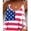 Independence Day Flag Print Double Strap Buttoned Tank Top