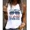 Independence Day Flag Slogan Graphic Print Tank Top