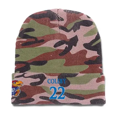 Kansas Jayhawks #22 Dwight Coleby Camo College Basketball Knit Hat